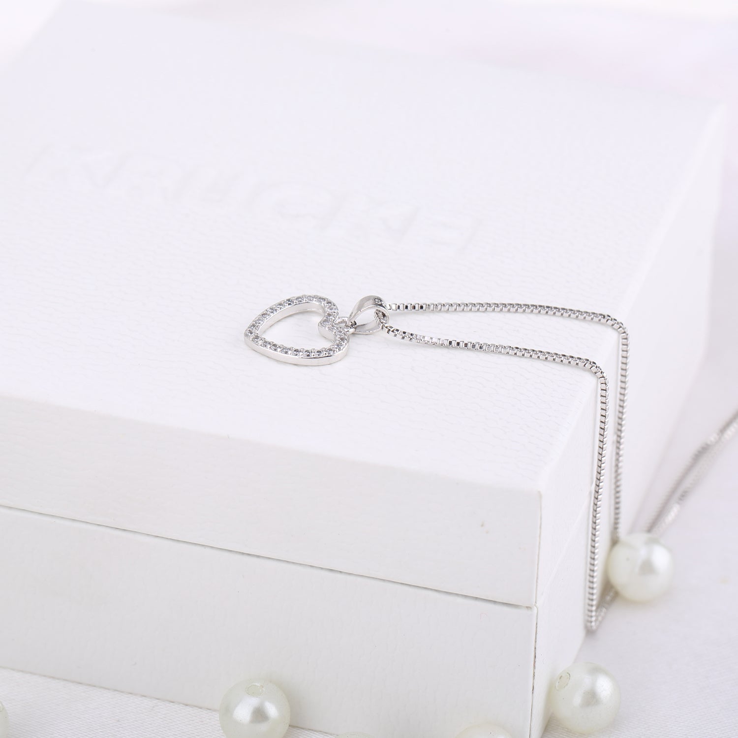 Pavé Crystals Heart Necklace