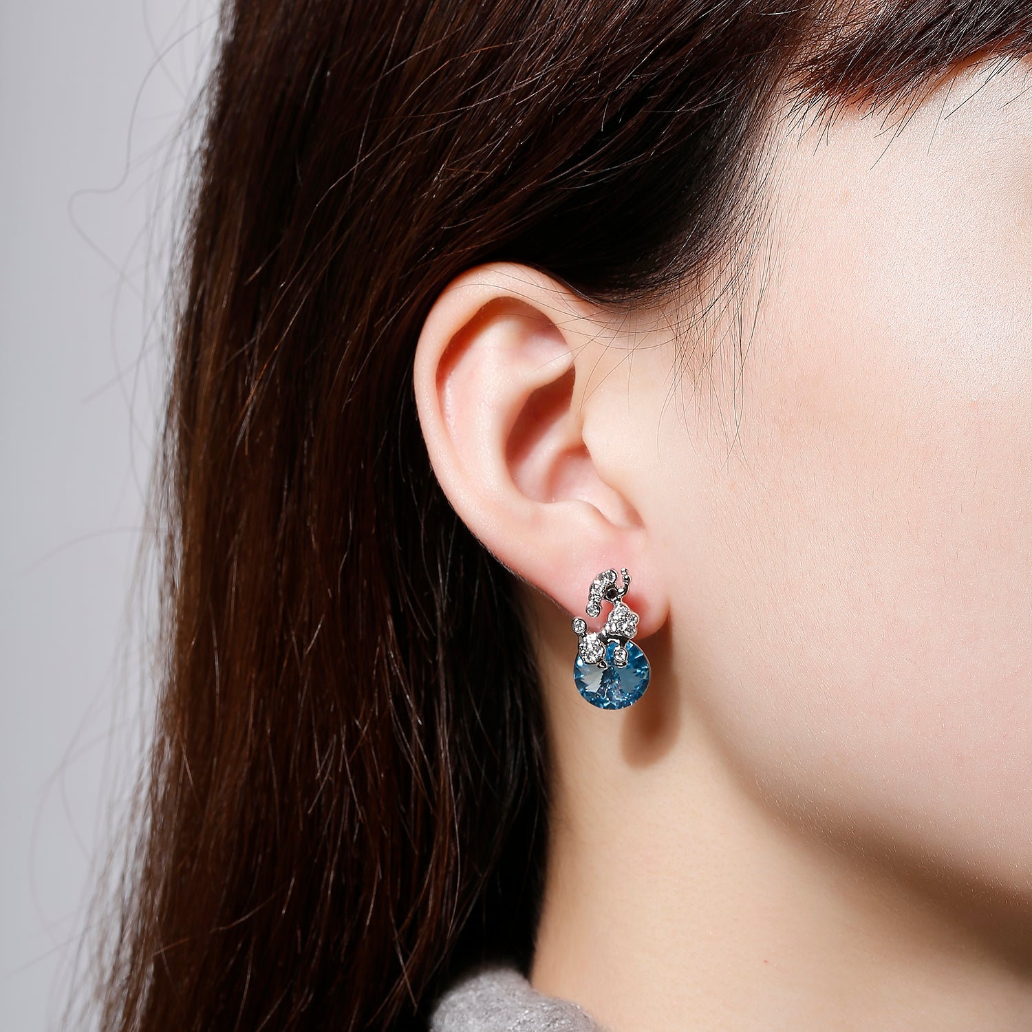 Sparkling Pet my Love Swarovski Crystal S925 Earrings