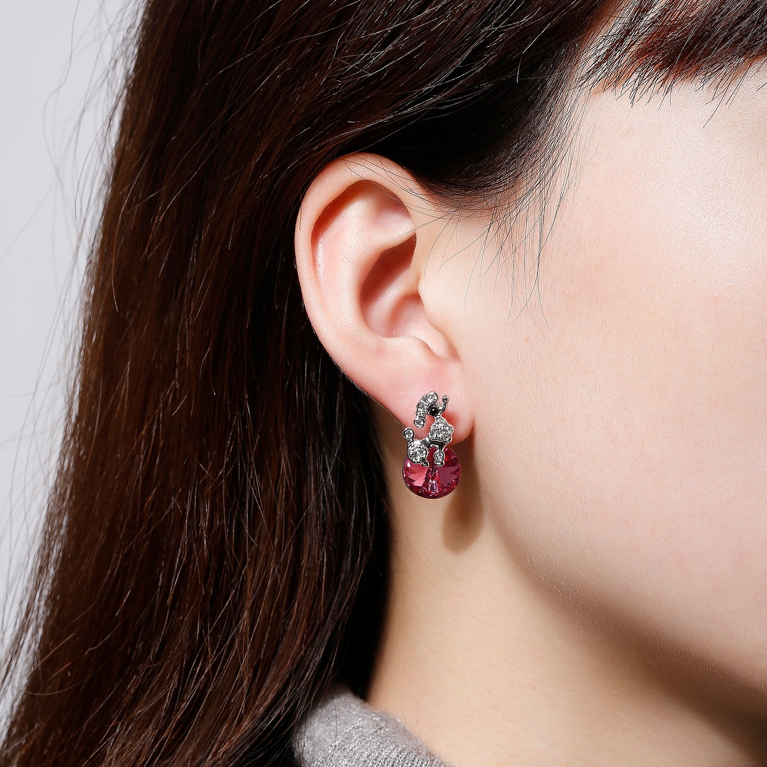 Swarovski Crystal Sparkling Pet my Love S925 Earrings