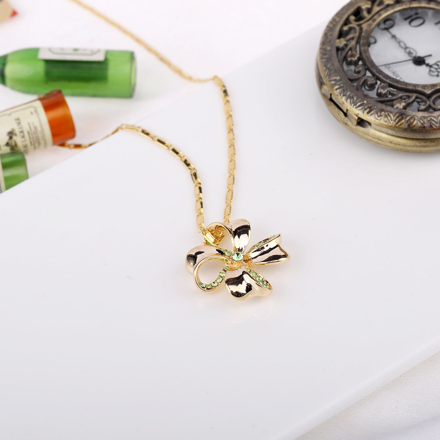 Clover Lucky Swarovski Crystals Necklace