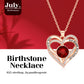 Kruckel July Birthstone Crystal Necklace for Women, Infinity Love Double Heart Pendant paved with Crystals and engraved with I love you for always and forever, Birthday Jewelry Gift for Her Mom Wife