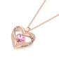 Kruckel October Birthstone Crystal Necklace for Women, Infinity Love Double Heart Pendant paved with Crystals and engraved with I love you for always and forever, Birthday Jewelry Gift for Her Mom Wife
