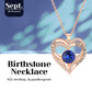 Kruckel September Birthstone Crystal Necklace for Women, Infinity Love Double Heart Pendant paved with Crystals and engraved with "I love you for always and forever", Birthday Jewelry Gift for Her Mom Wife