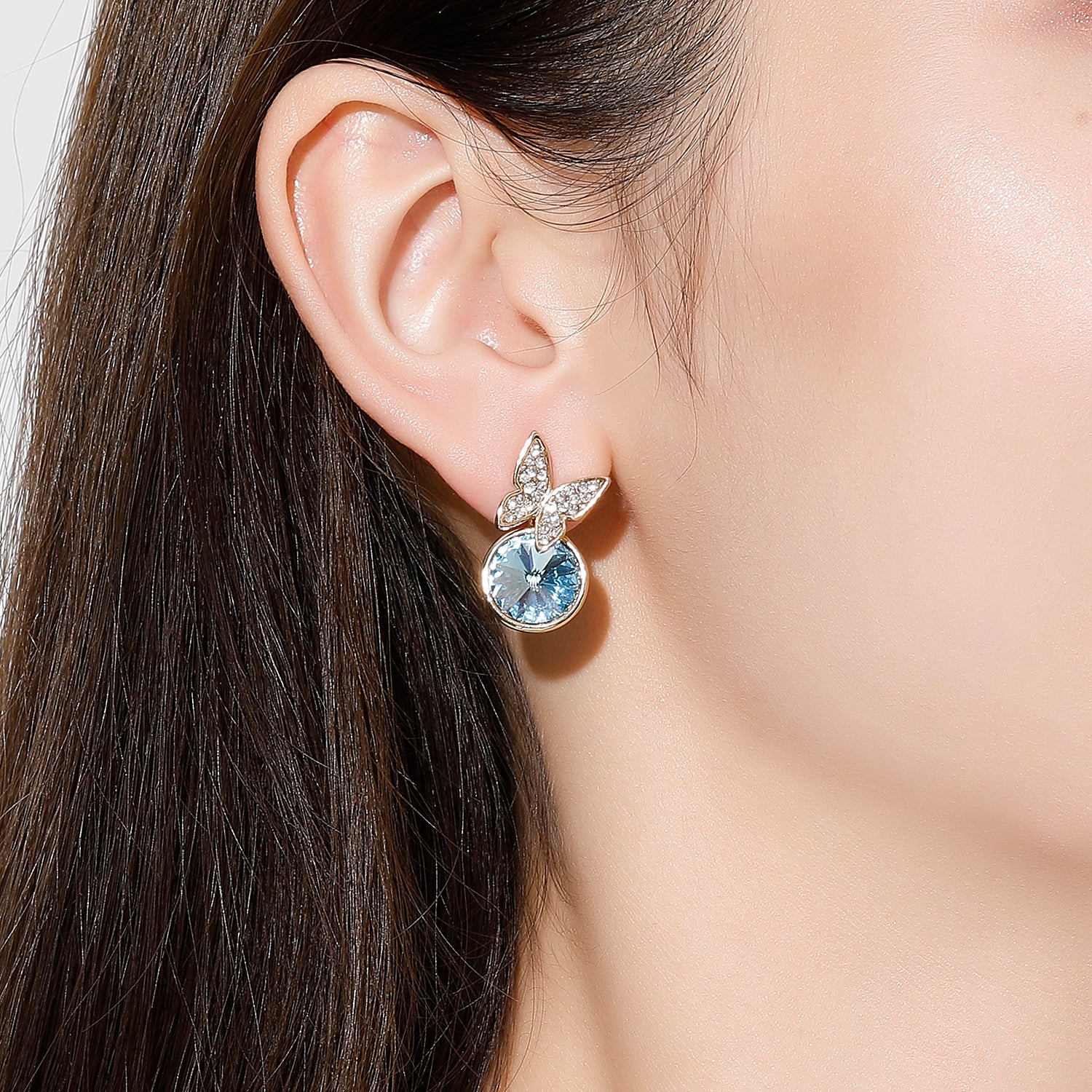 Kruckel Butterfly earrings made with Swarovski Crystals