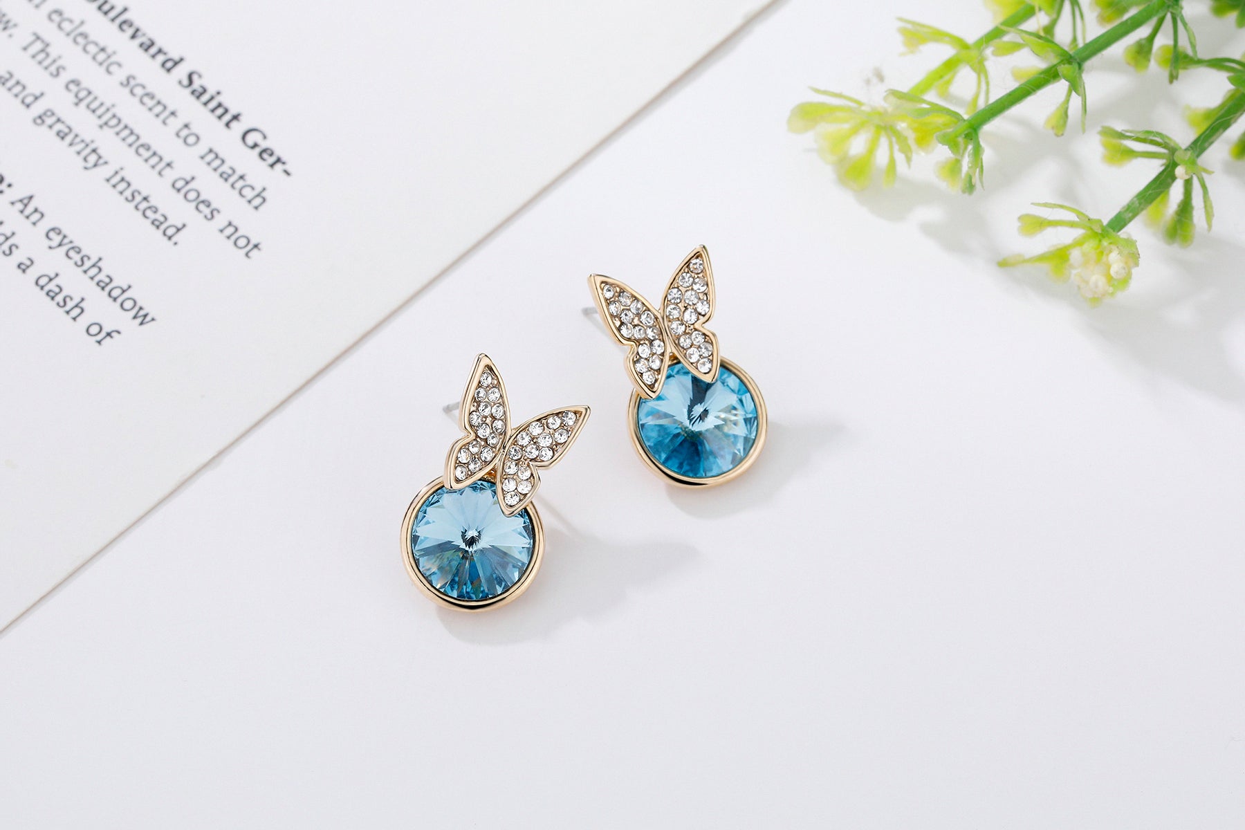 Kruckel Butterfly earrings made with Swarovski Crystals