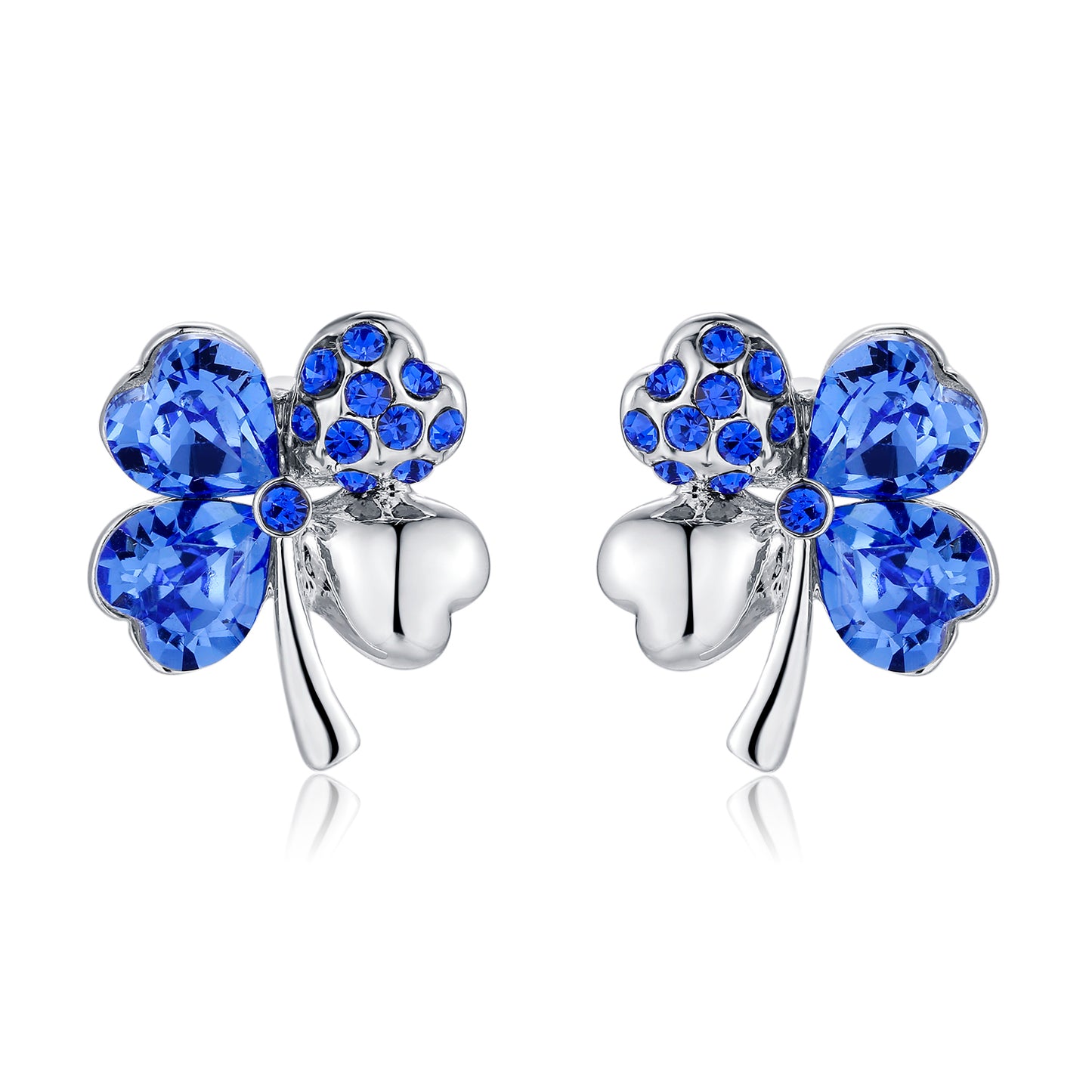 Kruckel Four leaf clover Lucky, joy, hope, faith, kindness, cheerful, confident, everyday is full of Love earrings made with Austrian crystals ¡V 7071010