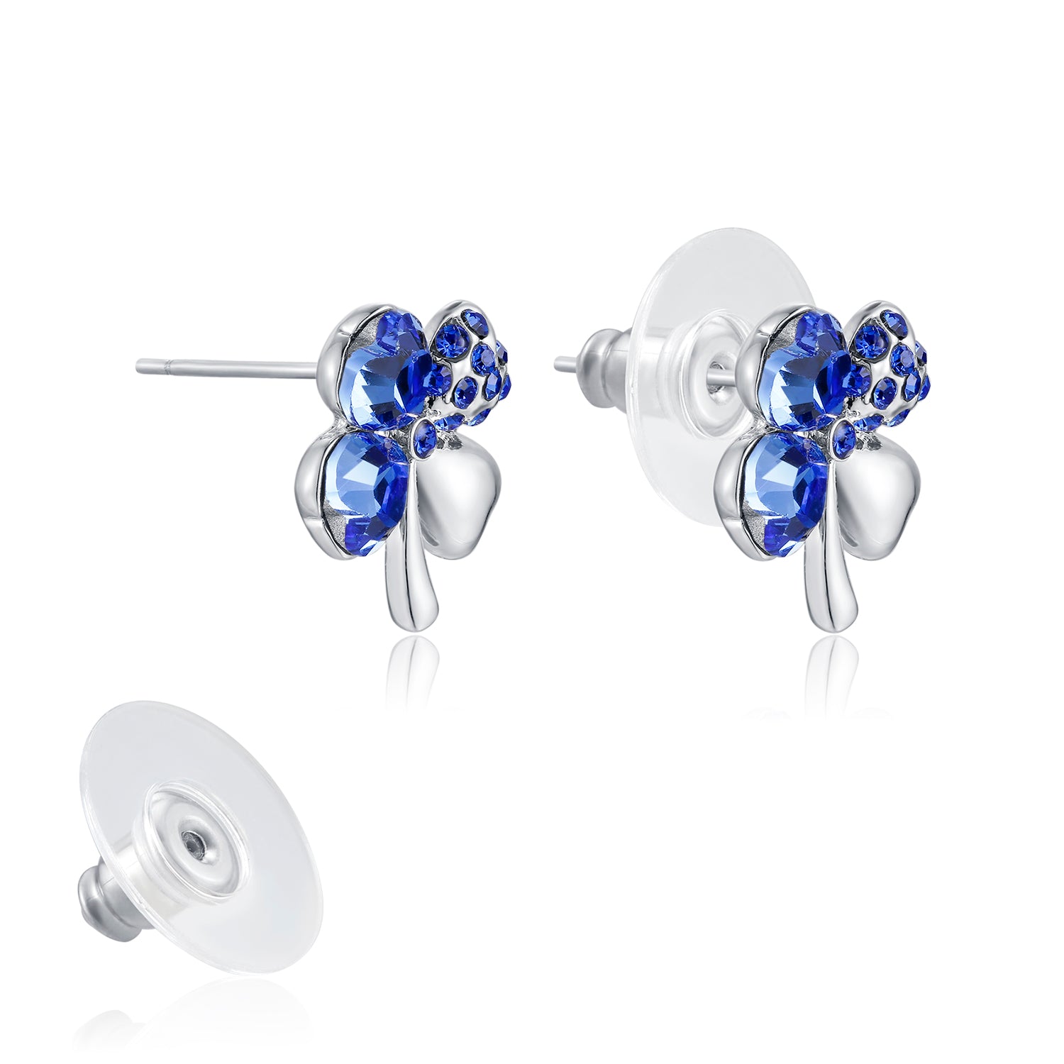 Kruckel Four leaf clover Lucky, joy, hope, faith, kindness, cheerful, confident, everyday is full of Love earrings made with Austrian crystals ¡V 7071010