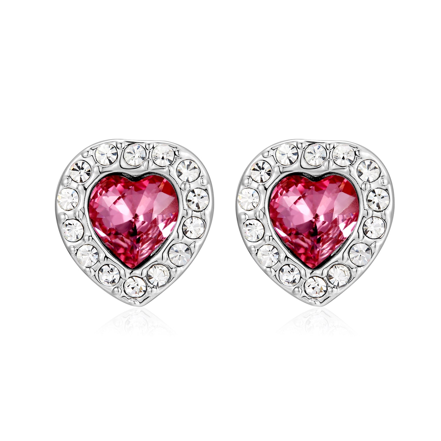 Kruckel I Love You Forever Austrian Crystal Earrings | Platinum Gold-Plated Pair for Women | Hypoallergenic Jewelry Gifts | Anniversary, Mother's Day, Valentine's