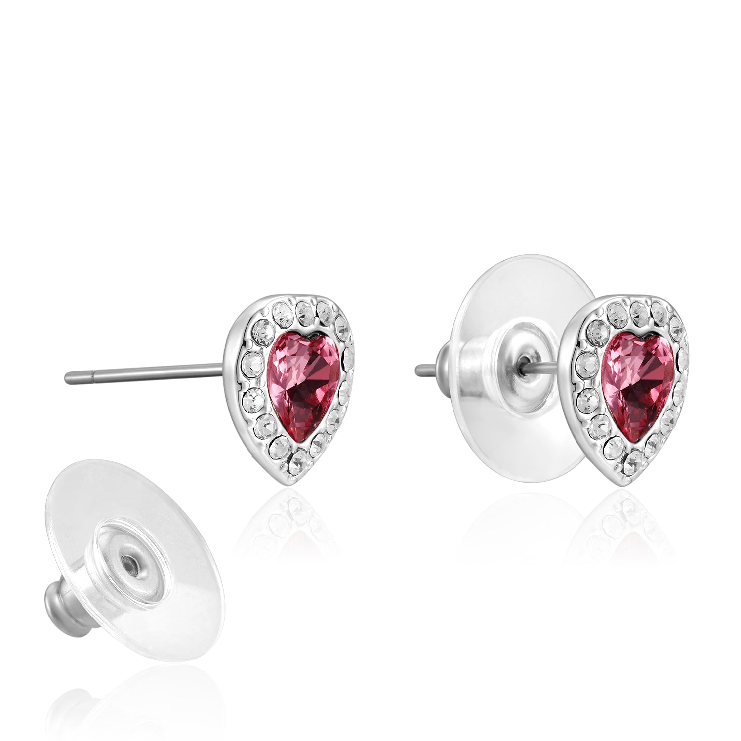 Kruckel I Love You Forever Austrian Crystal Earrings | Platinum Gold-Plated Pair for Women | Hypoallergenic Jewelry Gifts | Anniversary, Mother's Day, Valentine's