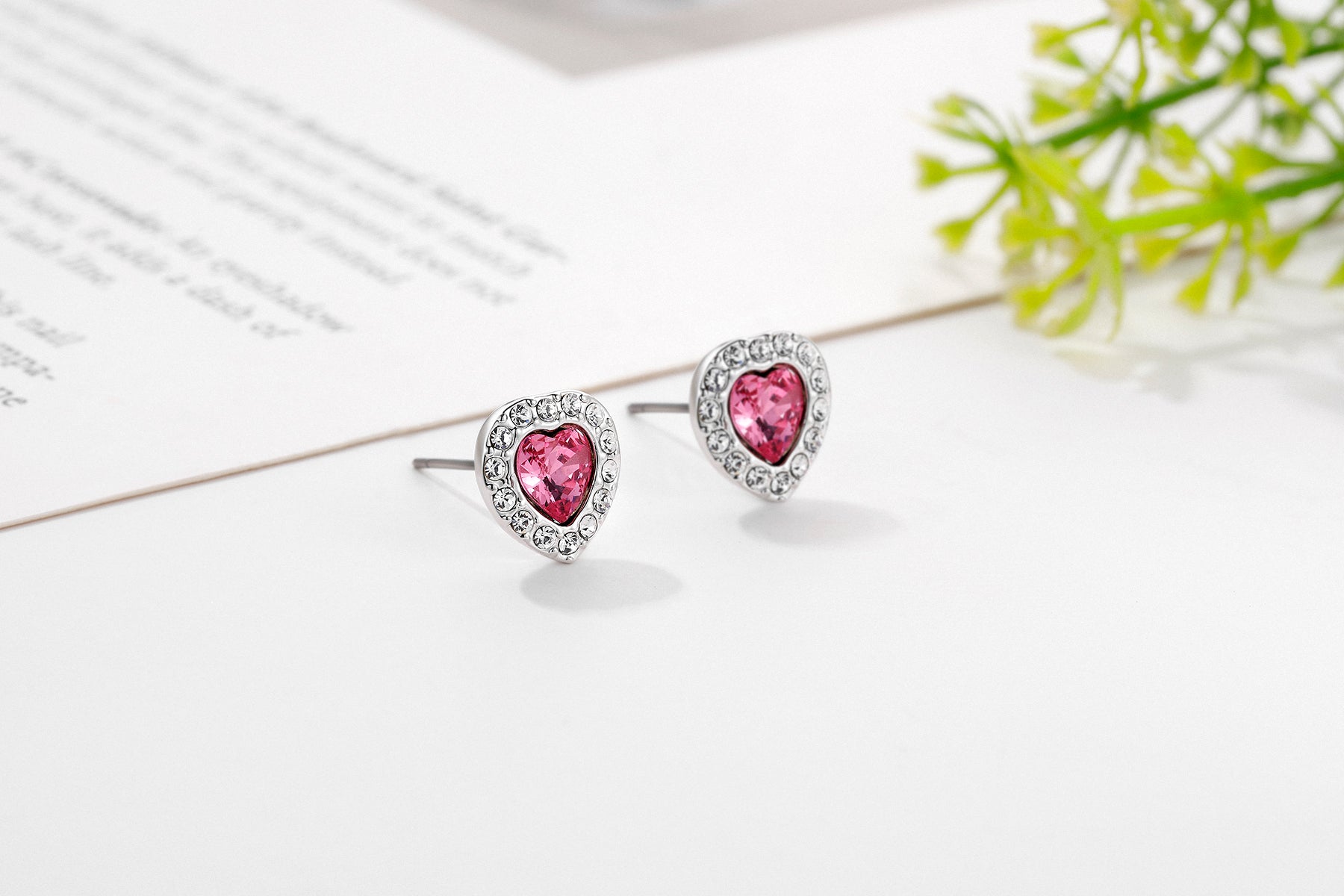 Kruckel I Love You Forever Austrian Crystal Earrings | Platinum Gold-Plated Pair for Women | Hypoallergenic Jewelry Gifts | Anniversary, Mother's Day, Valentine's