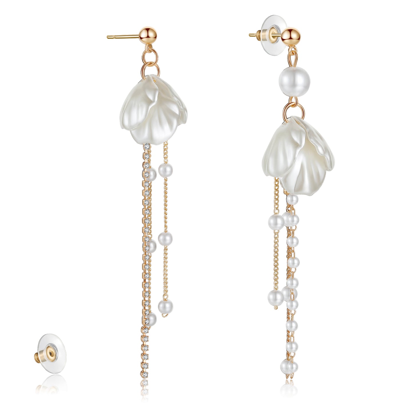 Kruckel Lightweight Pearl Earrings for Women - Elegant Gold Dangling Earrings for Womens ¡V Hypoallergenic Large Pearl Drop Earrings Jewelry for Brides, Office, and Special Occasions Gift for Your Beloved
