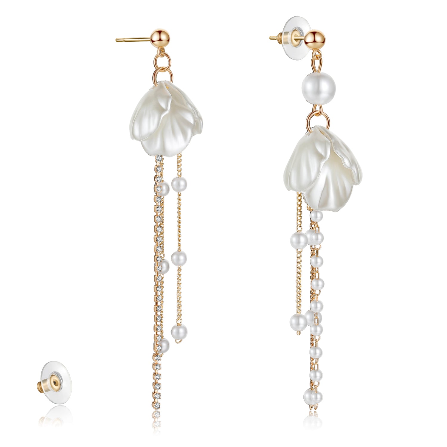 Kruckel Lightweight Pearl Earrings for Women - Elegant Gold Dangling Earrings for Womens ¡V Hypoallergenic Large Pearl Drop Earrings Jewelry for Brides, Office, and Special Occasions Gift for Your Beloved
