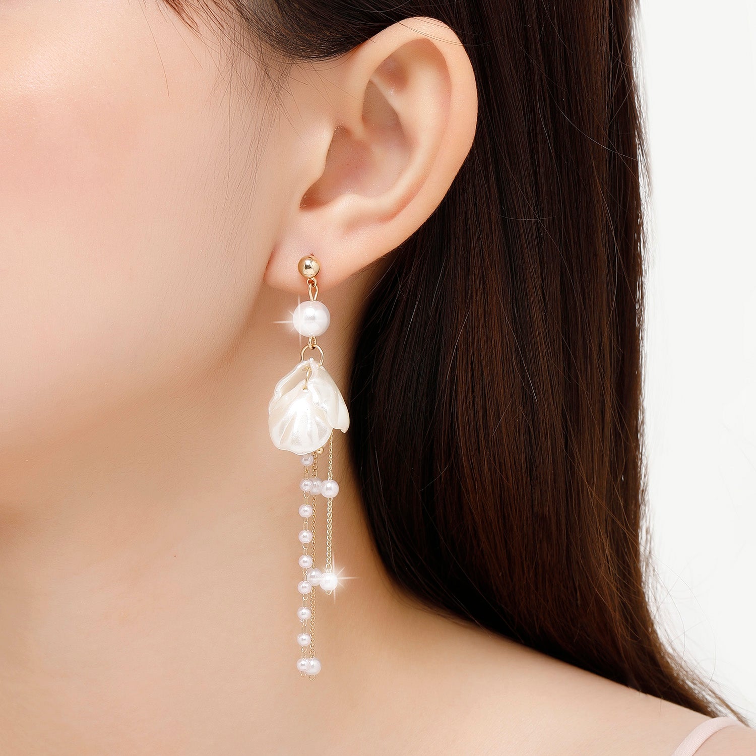 Kruckel Lightweight Pearl Earrings for Women - Elegant Gold Dangling Earrings for Womens ¡V Hypoallergenic Large Pearl Drop Earrings Jewelry for Brides, Office, and Special Occasions Gift for Your Beloved