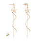 Kruckel Gold Earrings for Women Long Drop Dangle Rhinestone Crystals New Year Star Lightweight Stud Homecoming Jewelry Wedding Bridal Birthday Gift