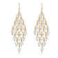 Kruckel Chunky Earrings for Women, 3" Long Drop, Clear Crystals, 925 Sterling Silver Post, Shine at New Year Ball Wedding Party, Great Birthday Retirement Gift for Woman