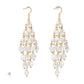 Kruckel Chunky Earrings for Women, 3" Long Drop, Clear Crystals, 925 Sterling Silver Post, Shine at New Year Ball Wedding Party, Great Birthday Retirement Gift for Woman