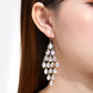 Kruckel Chunky Earrings for Women, 3" Long Drop, Clear Crystals, 925 Sterling Silver Post, Shine at New Year Ball Wedding Party, Great Birthday Retirement Gift for Woman