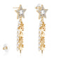 Kruckel Gold Dangle Earrings for Women, 3" Long Drop Earring, Sparkling Star Galaxy Design, Great for New Year Party Ball Wedding Anniversary Birthday Retirement Gift for Woman