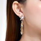 Kruckel Gold Dangle Earrings for Women, 3" Long Drop Earring, Sparkling Star Galaxy Design, Great for New Year Party Ball Wedding Anniversary Birthday Retirement Gift for Woman