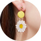 Kruckel Daisy Flower Earrings, Symbol of Love and Joy Earrings Jewelry for Women | Craftsmanship, Sterling, Yellow and White | Wedding, Birthday, Graduation and Anniversary | Mom, sister, fiancee, wife, Great Gift for her