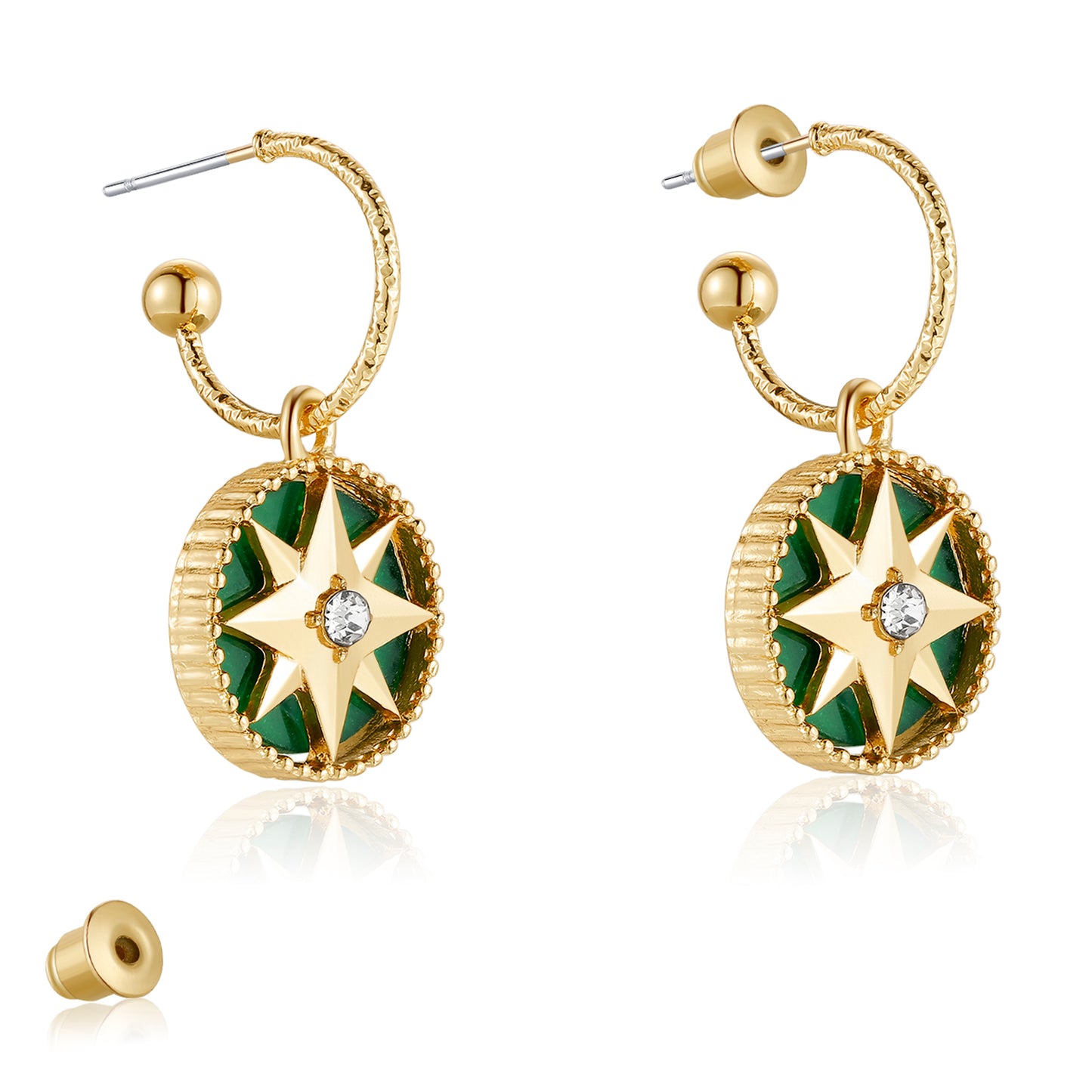 Kruckel Rose des Vents Drop Dangling Earrings - Cute Sparkly Golden Stud Lightweight Women Jewelry| Hypoallergenic, Lead-Free, Nickel-Free, Versatile Fashion Accessory, Thoughtful Packaging | Great Gift for Wedding, Birthday, Graduation and Anniversary