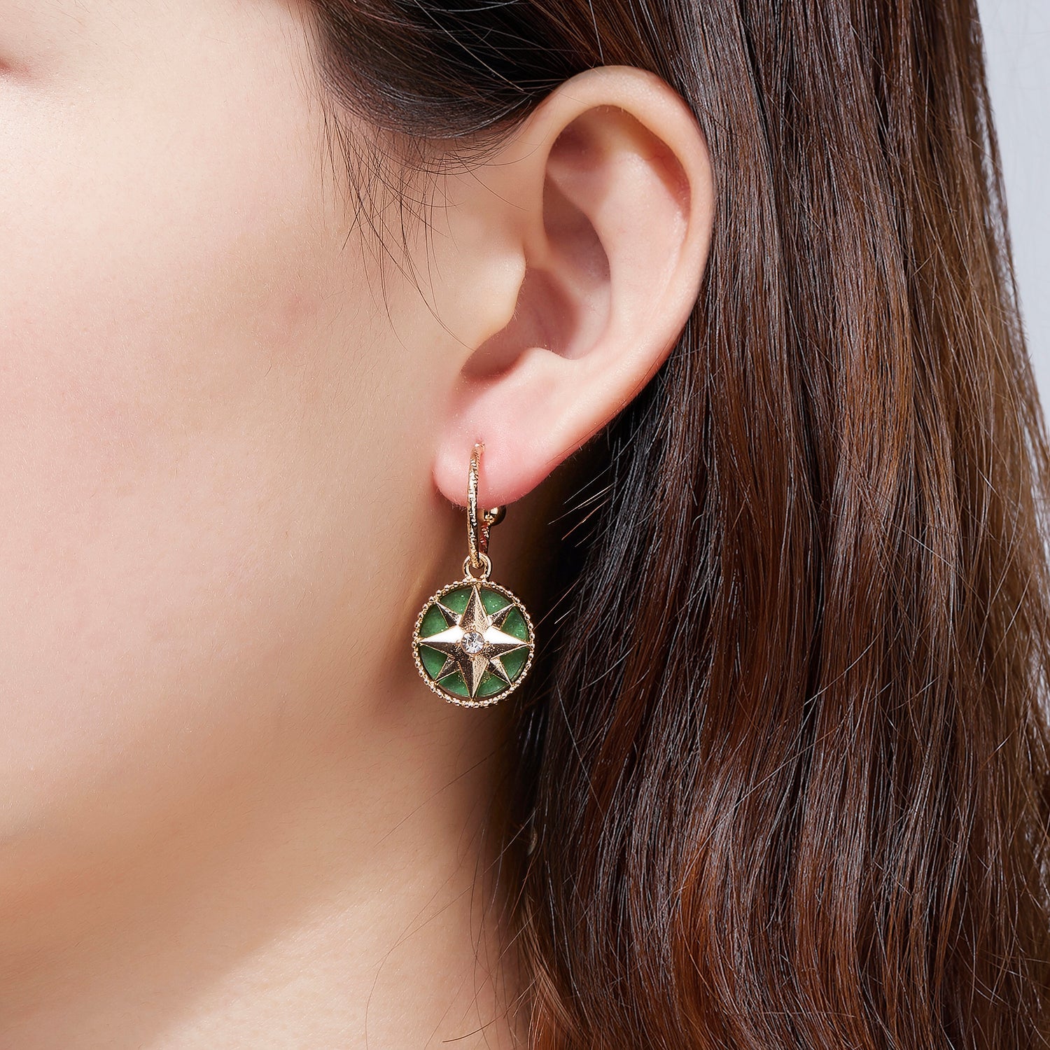 Kruckel Rose des Vents Drop Dangling Earrings - Cute Sparkly Golden Stud Lightweight Women Jewelry| Hypoallergenic, Lead-Free, Nickel-Free, Versatile Fashion Accessory, Thoughtful Packaging | Great Gift for Wedding, Birthday, Graduation and Anniversary