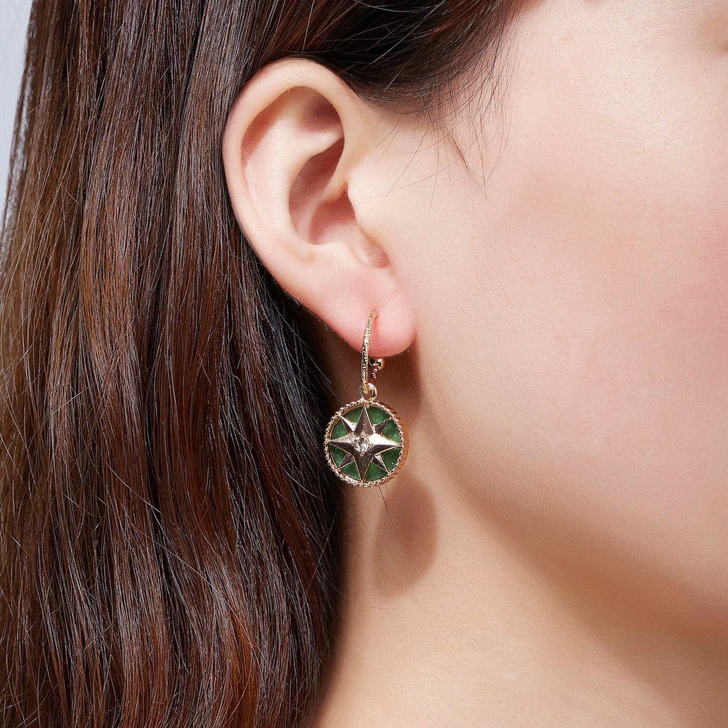 Kruckel Rose des Vents Drop Dangling Earrings - Cute Sparkly Golden Stud Lightweight Women Jewelry| Hypoallergenic, Lead-Free, Nickel-Free, Versatile Fashion Accessory, Thoughtful Packaging | Great Gift for Wedding, Birthday, Graduation and Anniversary