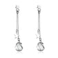 Kruckel Silver Earrings for Women, Trendy and Cute, 3" Moon and Star Dangling Design, I'm always be with you, Shine at New Year Ball Wedding Party, Great Birthday Gift
