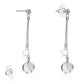 Kruckel Silver Earrings for Women, Trendy and Cute, 3" Moon and Star Dangling Design, I'm always be with you, Shine at New Year Ball Wedding Party, Great Birthday Gift