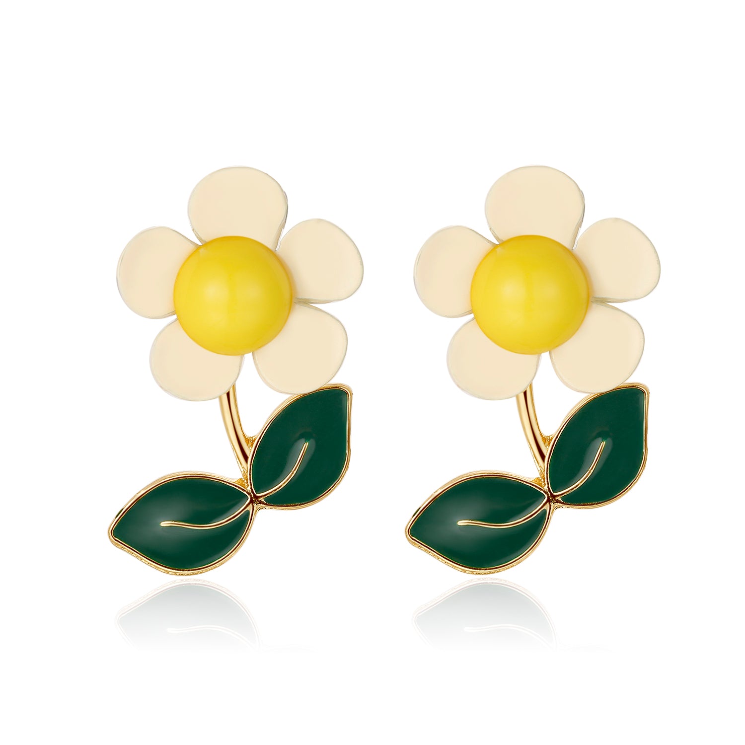 Kruckel Butterfly Flower Earrings Jewelry for Women | Wedding, Birthday, Graduation and Anniversary | Mom, sister, fiancee, wife, Great Gift for her (Daffodil)