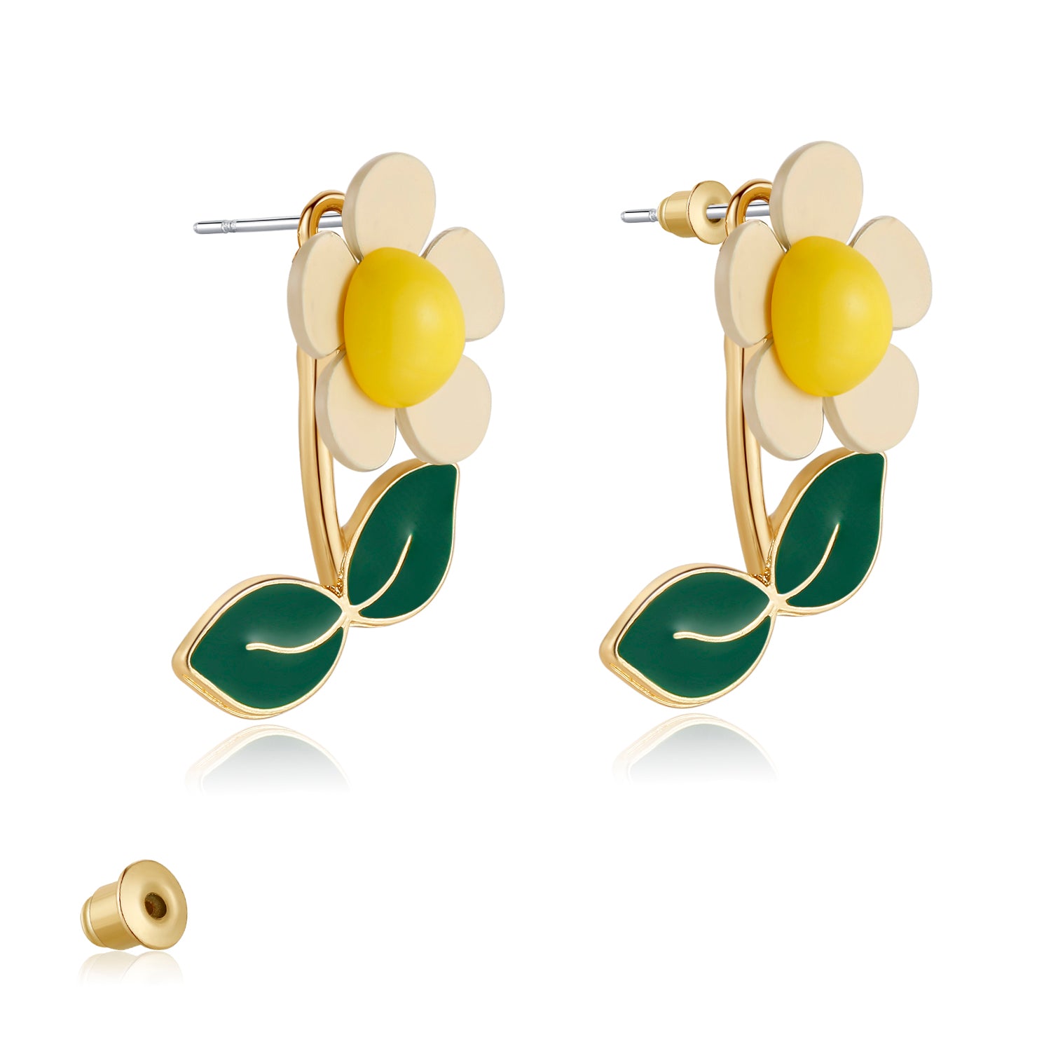 Kruckel Butterfly Flower Earrings Jewelry for Women | Wedding, Birthday, Graduation and Anniversary | Mom, sister, fiancee, wife, Great Gift for her (Daffodil)
