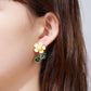 Kruckel Butterfly Flower Earrings Jewelry for Women | Wedding, Birthday, Graduation and Anniversary | Mom, sister, fiancee, wife, Great Gift for her (Daffodil)