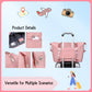 Kruckel Tote Bag for Women, Lightweight Tote Bag with Compartments Shoulder Bag Handbag for Travel, Work, Gym (Light Pink)