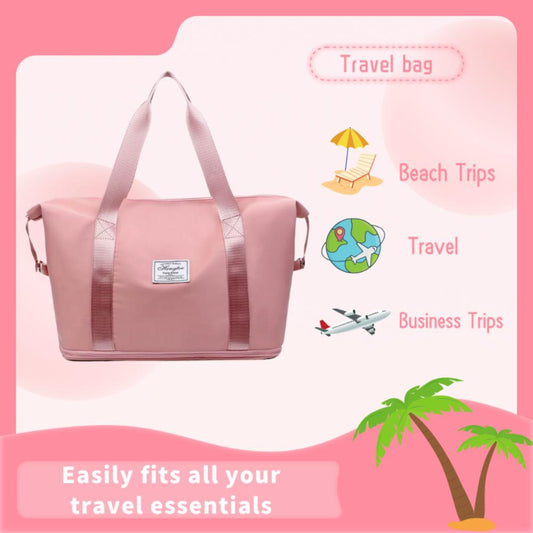 Kruckel Tote Bag for Women, Lightweight Tote Bag with Compartments Shoulder Bag Handbag for Travel, Work, Gym (Light Pink)