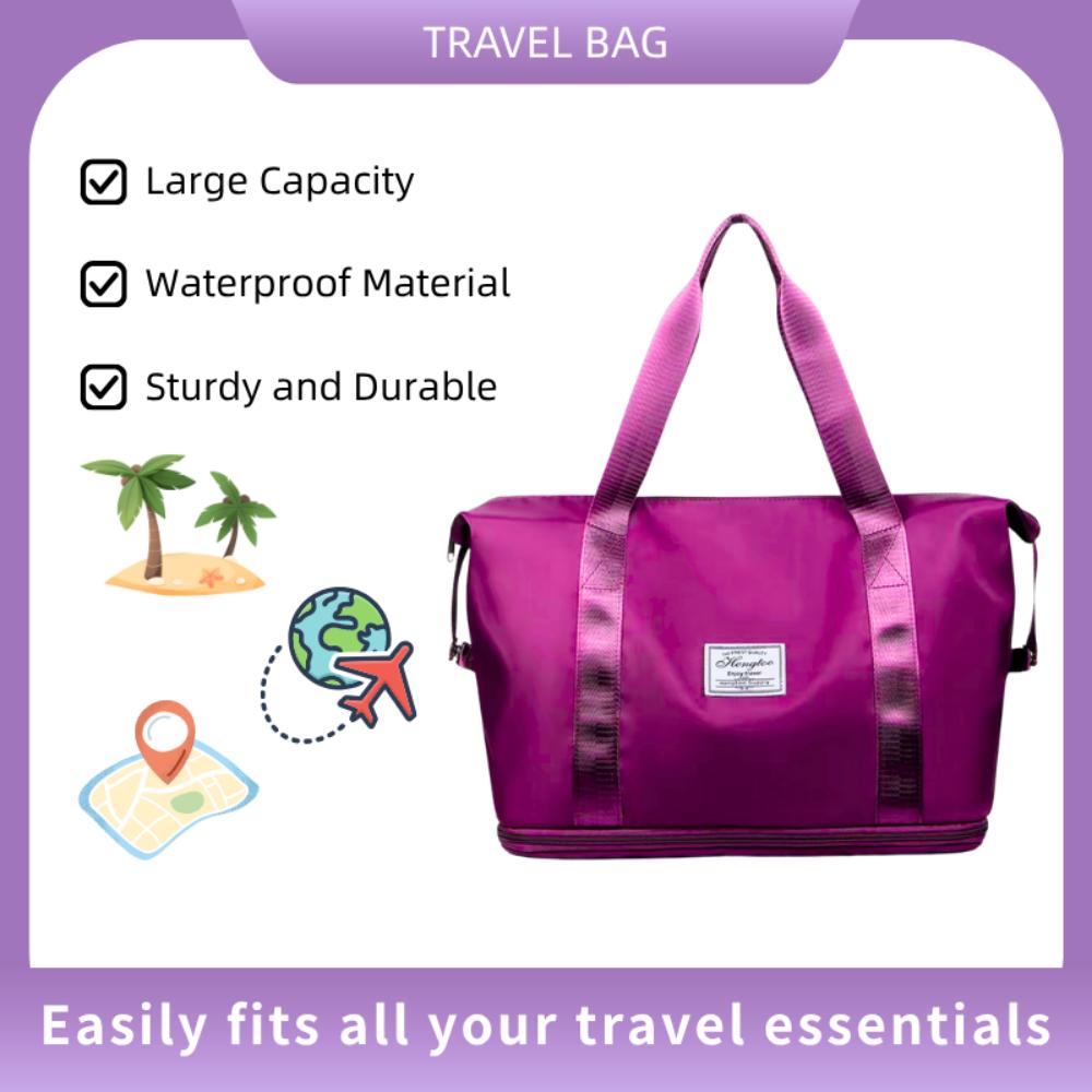 Kruckel Tote Bag for Women, Lightweight Tote Bag with Compartments Shoulder Bag Handbag for Travel, Work, Gym (Wine Red)