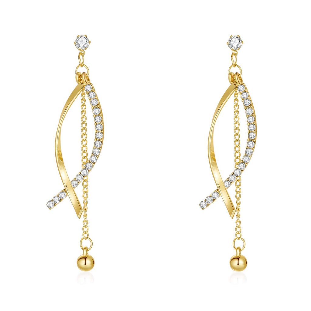 KRUCKEL Cross Pearls Drop Earrings | Sterling Silver with Cubic Zircon Tassel Dangle | Hypoallergenic Jewelry for Women | Valentine's, Anniversaries