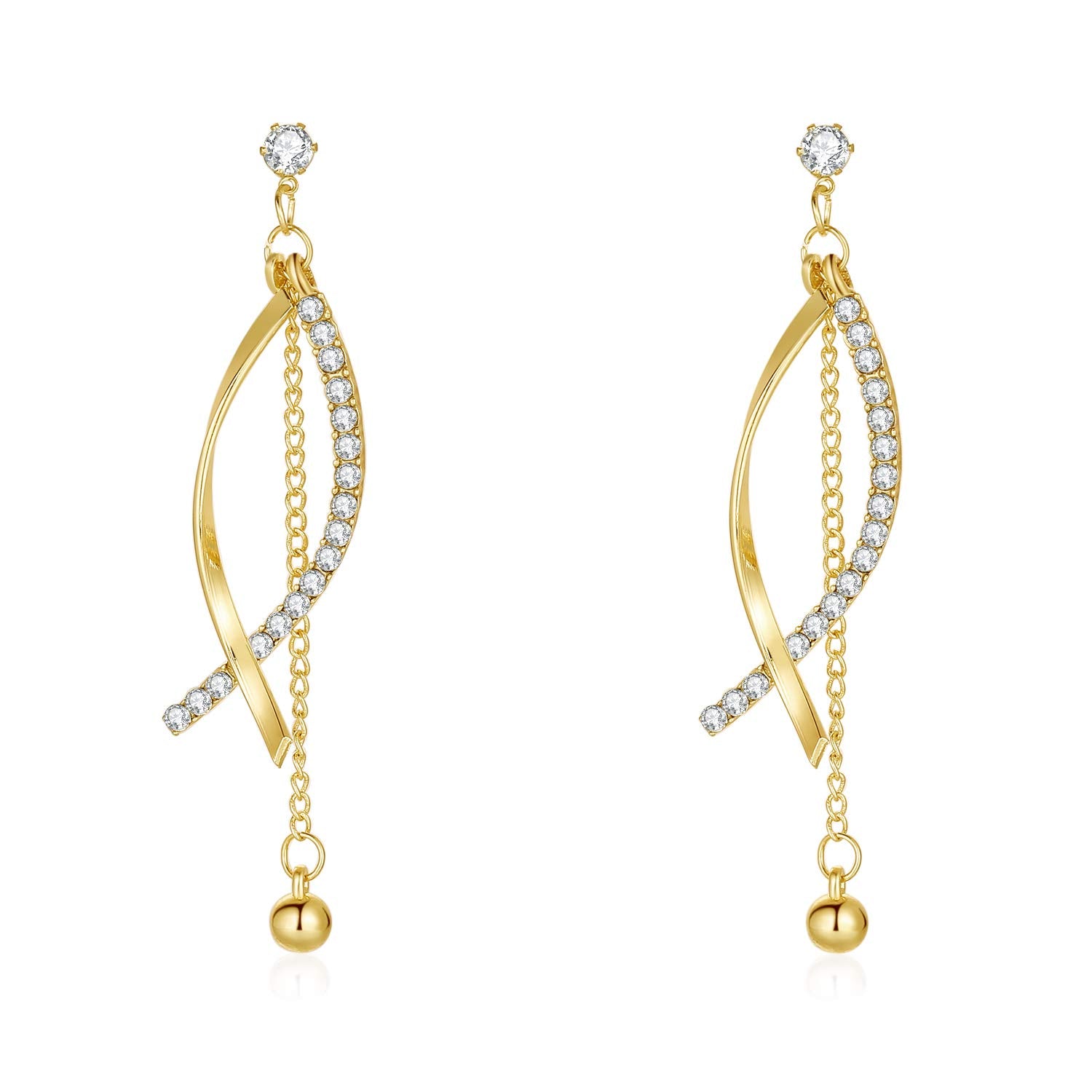 Cross Pearls Drop Earrings Made With Cubic Zircon Tassel Drop Stud for Women Best Jewelry Gifts For Valentine By KRUCKEL 7139026