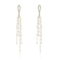 Kruckel Waterfall Earring - Spring-Inspired Dangle Women Jewelry, Golden Studs with Clear Sparkly Pearl Long Drops, Easy - Wear Fashion Design Accessory Packed with Durable Jewelry Box
