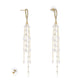 Kruckel Waterfall Earring - Spring-Inspired Dangle Women Jewelry, Golden Studs with Clear Sparkly Pearl Long Drops, Easy - Wear Fashion Design Accessory Packed with Durable Jewelry Box