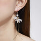 Kruckel Flower Blossom Mismatched Long Drop Dangling Earrings - Sparkly Golden Studs, Lightweight Jewelry for Women, Easy - Wear Fashion Design Accesory Packed with Durable Jewelry Box