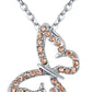 Kruckel; 5021030 Butterfly Rose Gold Plated Necklace Made with Austrian Crystals;