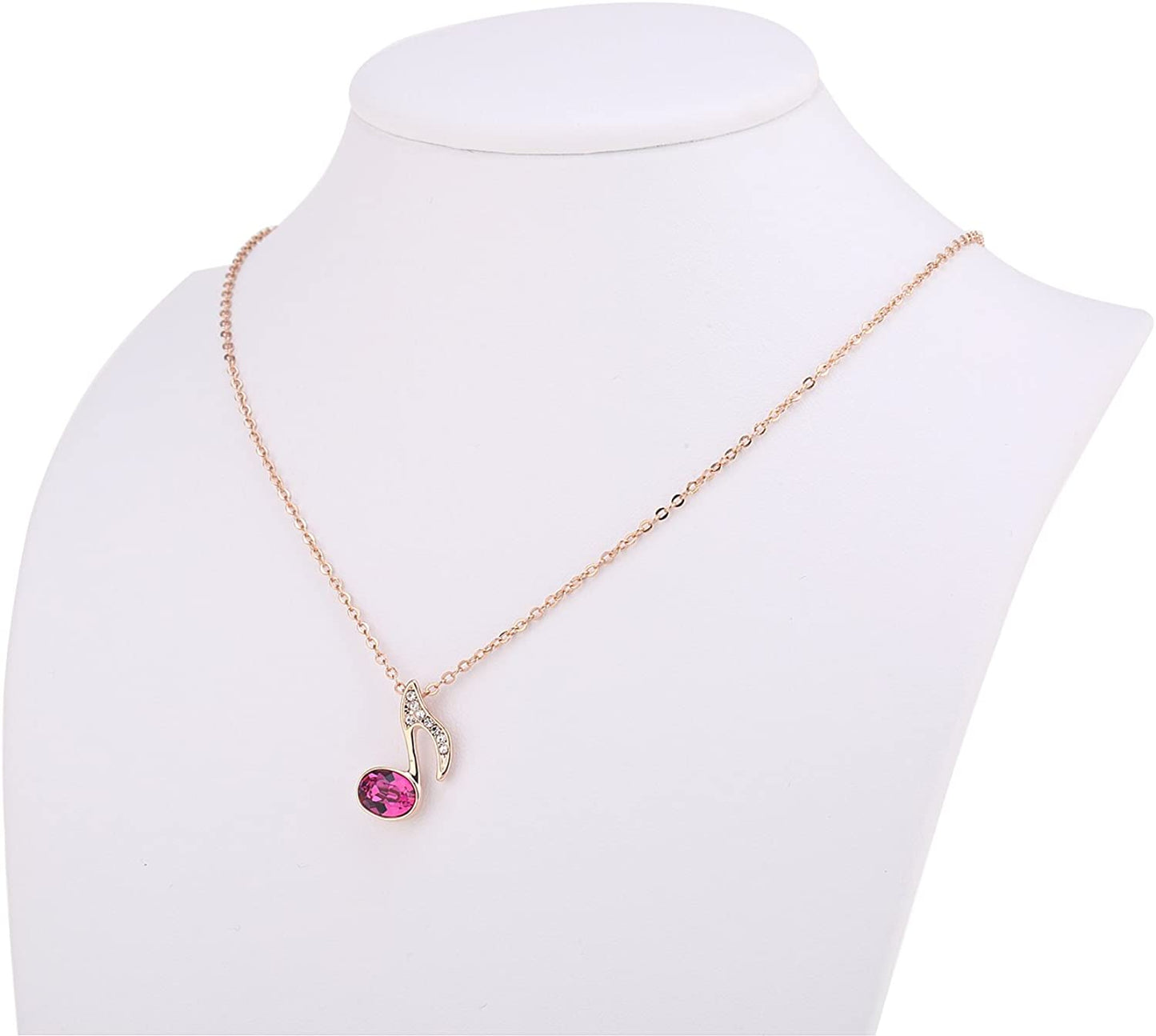 Kruckel; 5071040 Music Lovers Rose Gold Plated Necklace made with Swarovski Crystals;