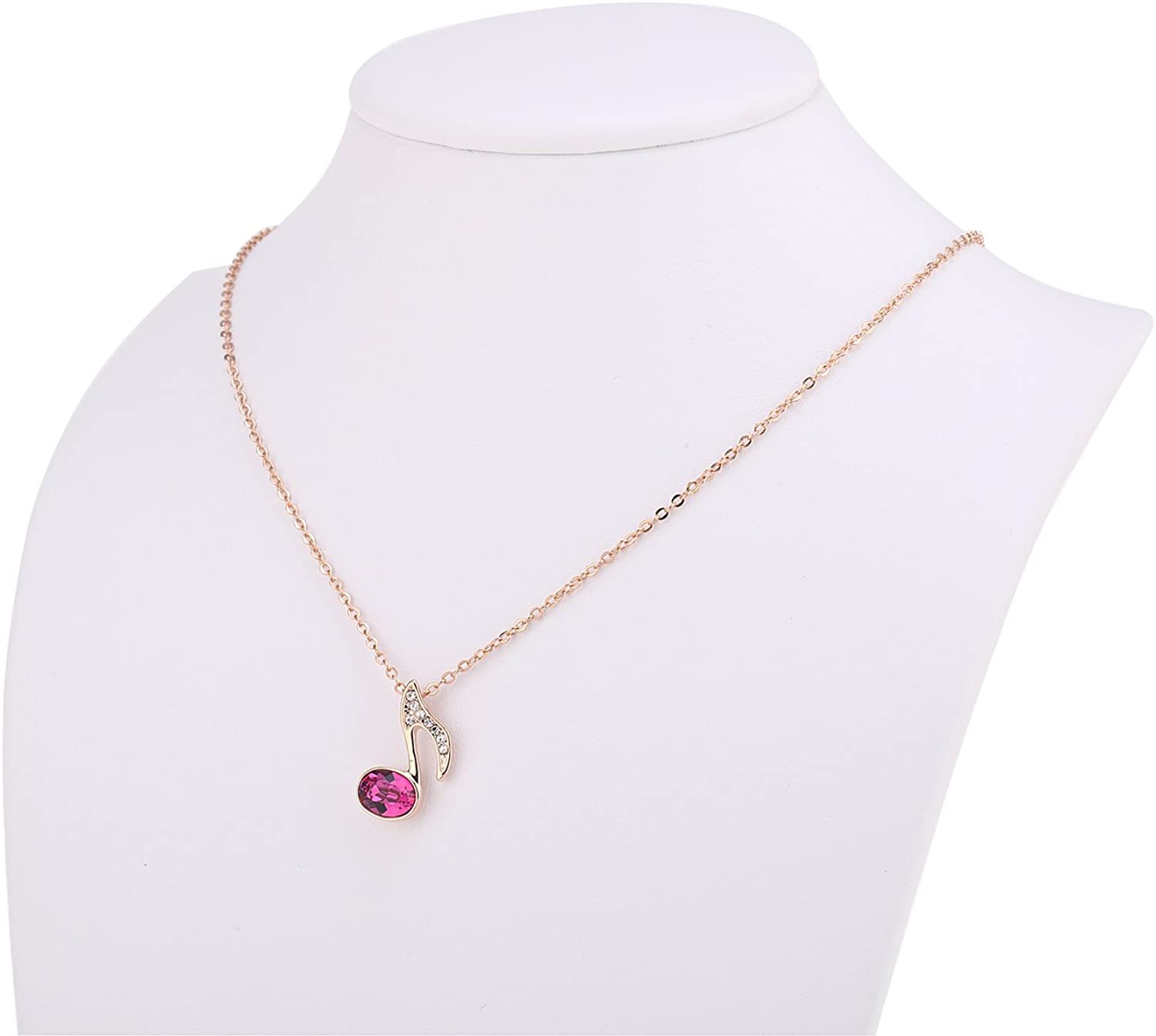 Kruckel; 5071040 Music Lovers Rose Gold Plated Necklace made with Swarovski Crystals;