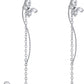 KRUCKEL Sparkling Butterfly Stud Pierced Drop Chain Earrings | Silver Dangle Piercing Earrings Jewelry for Women Teen Girls - 7029037