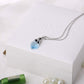 Kruckel; 5031070 Blue Ocean Loving Hearts White Gold Plated Necklace made with Swarovski Crystal;
