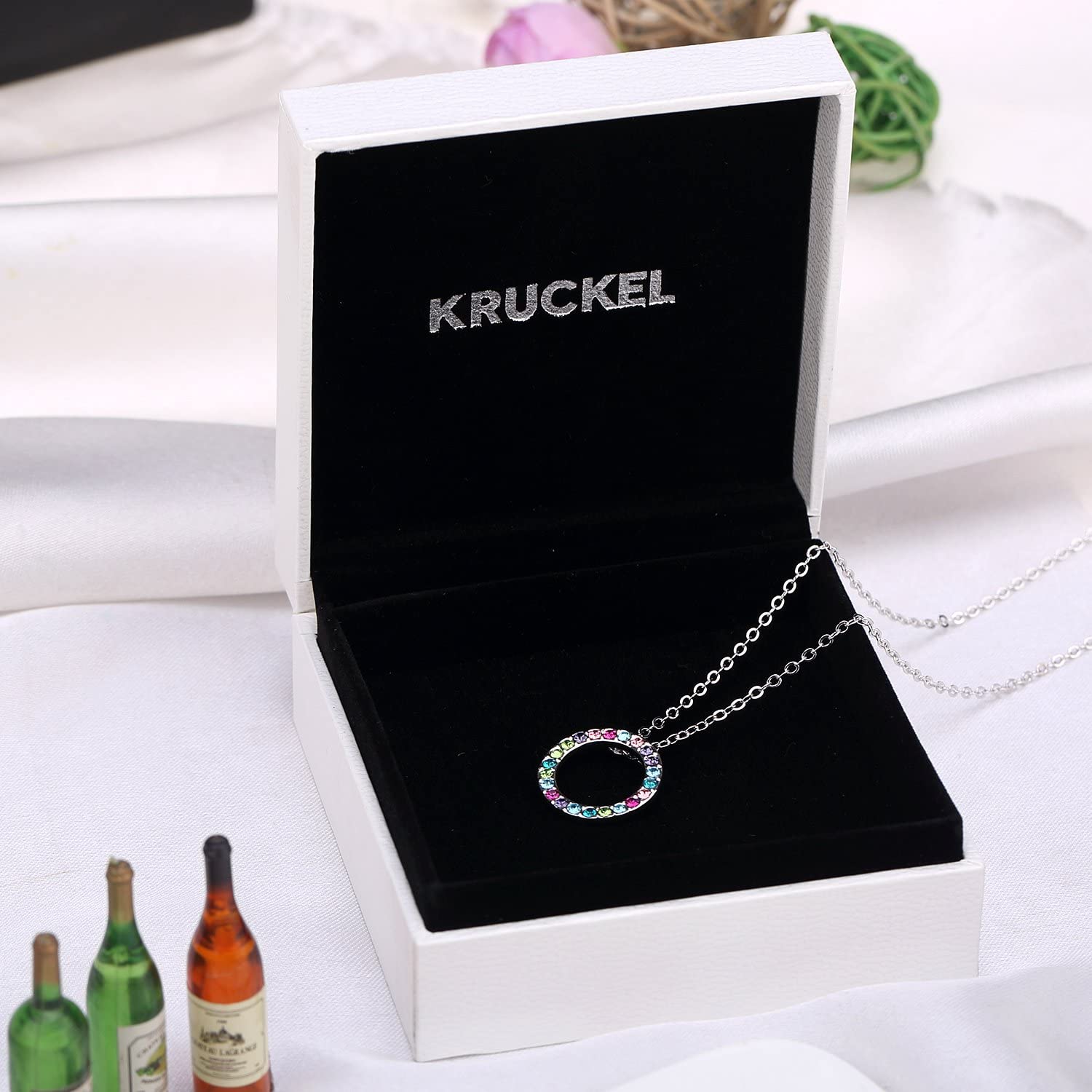 Kruckel; 5061060 Feel-So-Cool Flowers of Hawaii White Gold Plated Necklace made with Austrian Crystals;