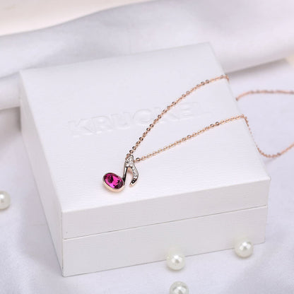 Kruckel; 5071040 Music Lovers Rose Gold Plated Necklace made with Swarovski Crystals;