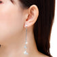 KRUCKEL Sparkling Butterfly Earrings for Women - Non-Sensitive Ears Dangling Drop Jewelry Gifts for Her - Sterling Swarovski Crystal Long Earrings With Gift Box for Teen Girls - White Gold Plated