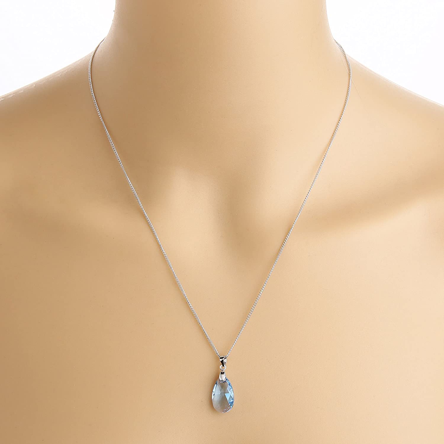 Kruckel; 5051050 The Shape of Water White gold-plated necklace made with Swarovski Crystals;