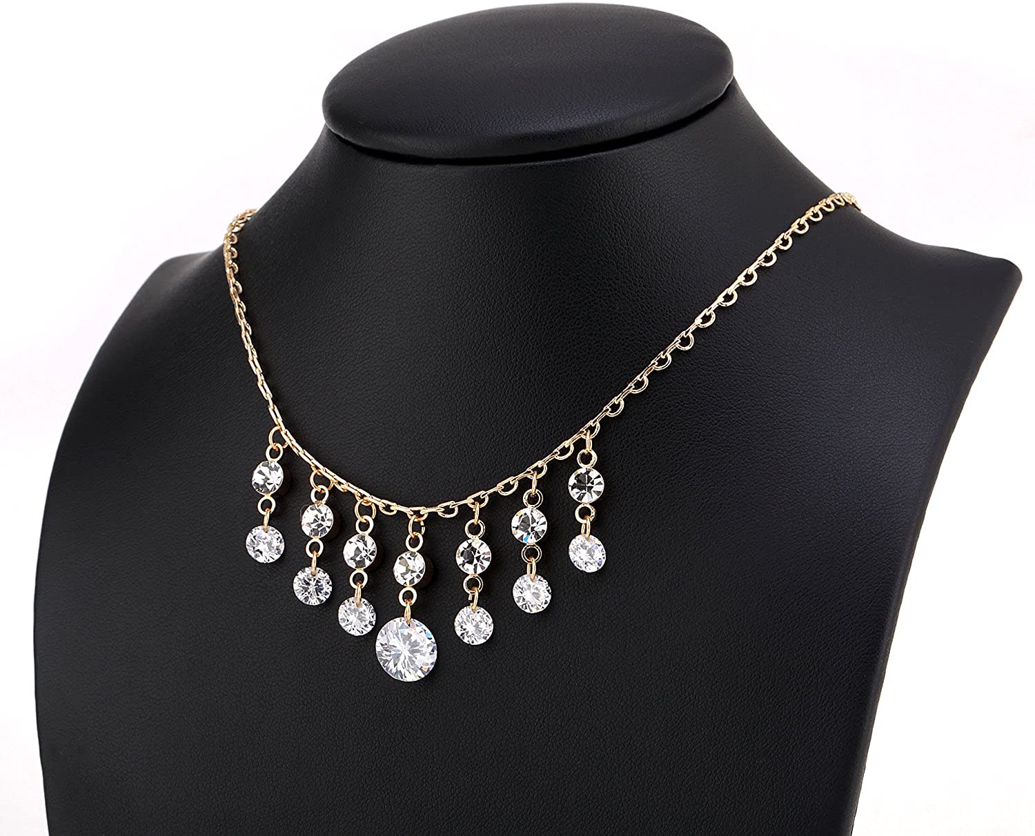 Kruckel; 5061020 Feel-So-Cool Champaign Gold Plated Necklace made with Austrian Crystals and Zircon;